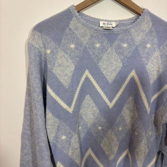 Vintage Tan F Jay NWT Geometric Wool Blend Sweater Size Large - Picture 2 of 12